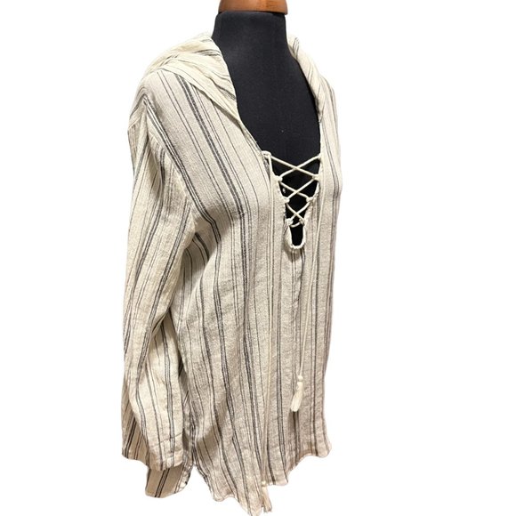 Billabong Grey Stripe Tunic/Coverup M - Picture 4 of 13